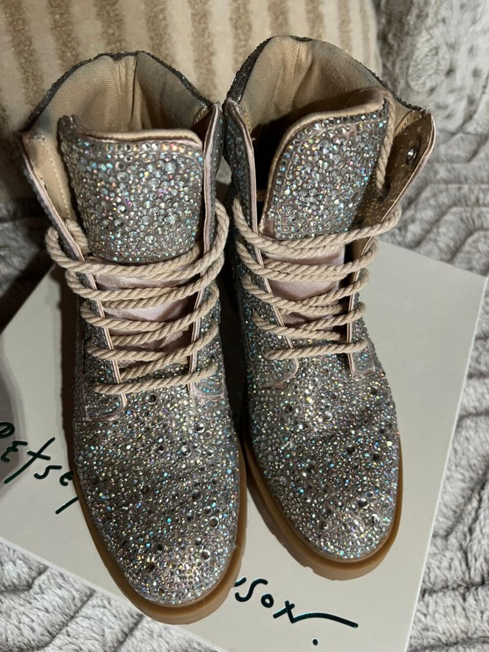 Betsey Johnson SB-Hudson Rhinestone Boots Size 7.5 - Picture 4 of 7